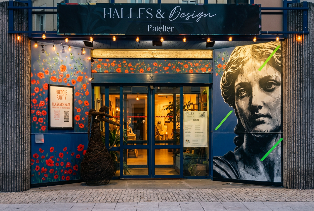 La devanture de Halles & Design – L'Atelier à Châteaurenard